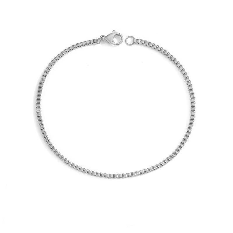 eManco Colorfast Versatile Box Chain Bracelet for Women – Stylish Japanese Korean Fashion Accessory