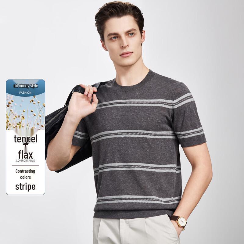 Antonio Men s Tencel Linen Blend Knit T-Shirt 48