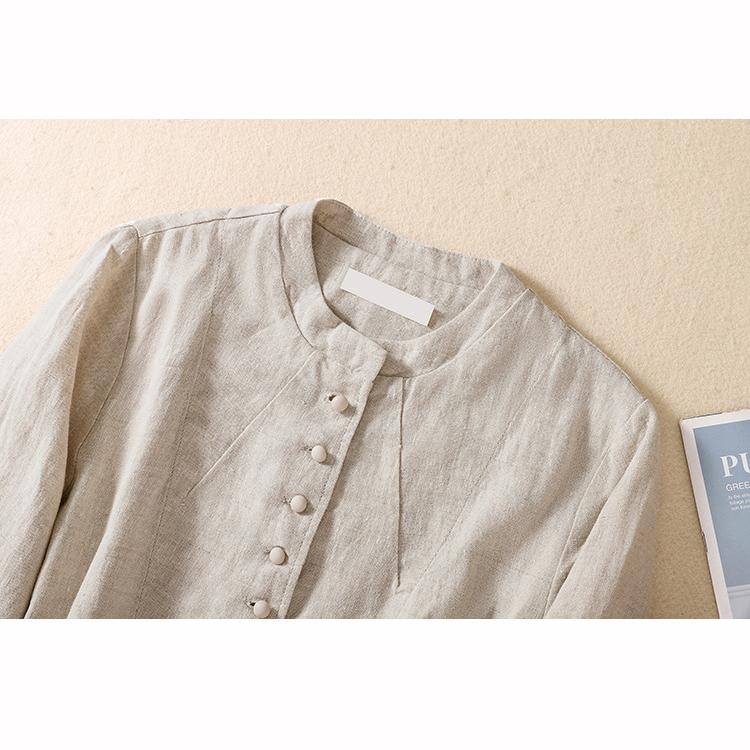 Spring Artistic Loose Chinese Stand Collar Long Sleeved Jacket Women's