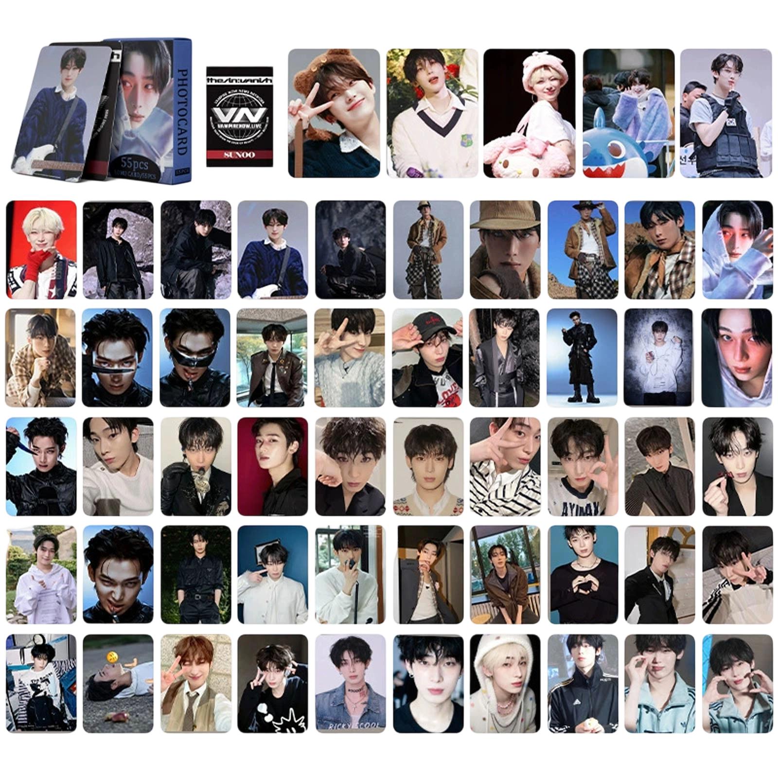 Set of Collectible Photographic Cards Featuring Various Male Group Members Printed on Durable Cardstock with Glossy Finish for Collecting and Display One Size