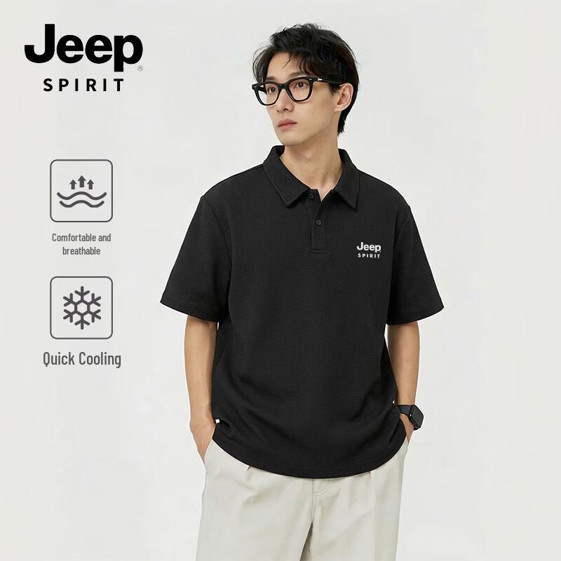 

JEEP SPIRIT Men s Waffle Knit Polo T-Shirt 3XL