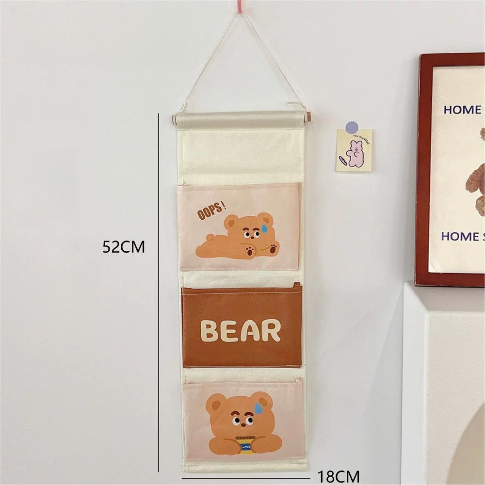

Милая сумка для хранения, креативный настенный органайзер с 3 карманами, кавайная настенная сумка для хранения, мультяшная сумка для двери