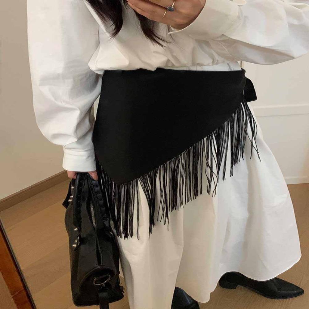 Chinese Style Triangular Waist Belt Printing Ethnic Style Trim Butt Curtain Irregular Hem Ruched Triangular Waistband Adult