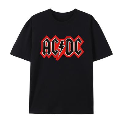 2025 ACDC Rock Americký Street Hip-hop Punk Vintage Tištěné Bavlněné Tričko s Krátkým Rukávem Černé Tričko Vysoká Kvalita