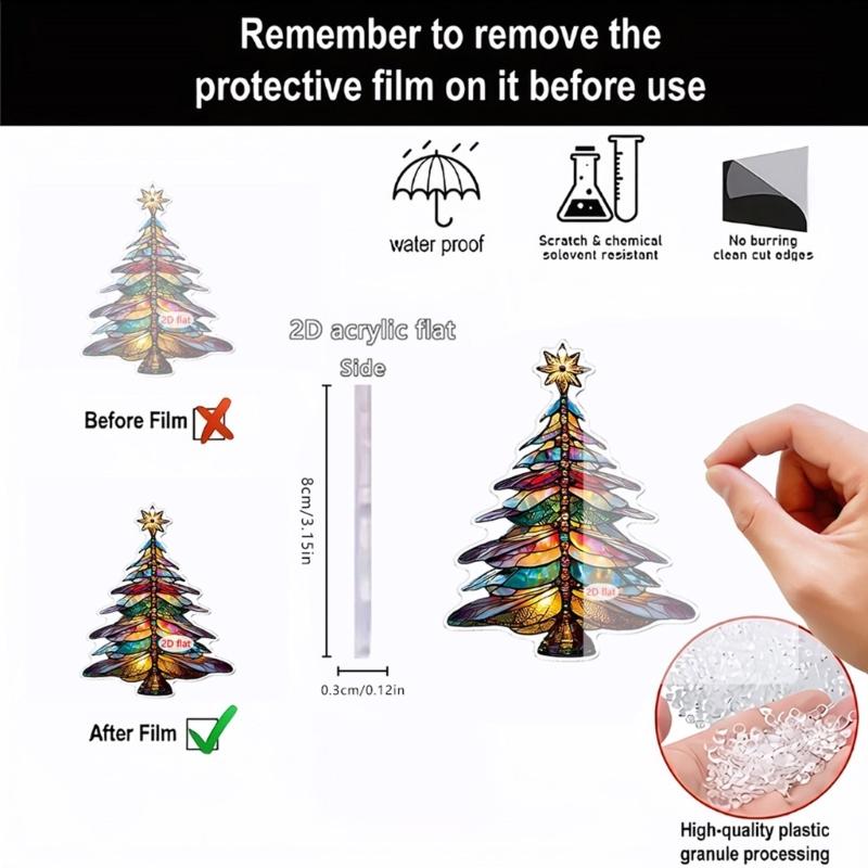 Pack of 4 Shatterproof Christmas Tree Ornaments with Hanging Cord for Indoor Outdoor Holiday Decorations