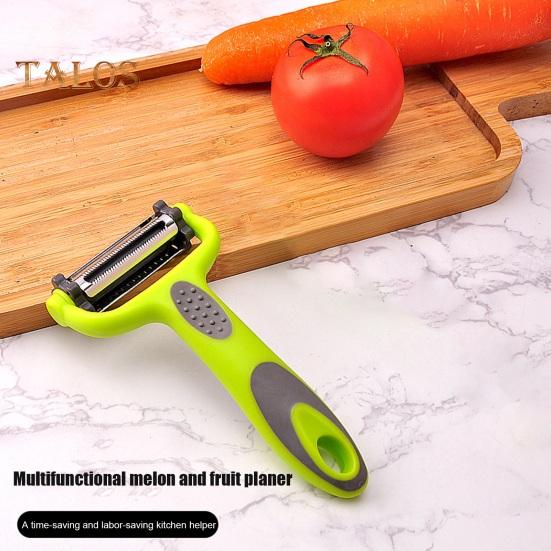 Edelstahlklingen, 3-in-1-Obstschäler mit Julienne-Funktion, rutschfester Griff, Obst, Gemüse, Kartoffeln, Karotten, Gurken, Schäler, Küchenhelfer