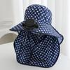 Anti-UV Solar Fan Cap Breathable 300MA Current Sun Cap Floral Design Long Sun Shield Cooling Fan Hat Sun Protection
