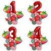 32" Red Strawberry Themed Number Balloon Set for Birthdays and Photos