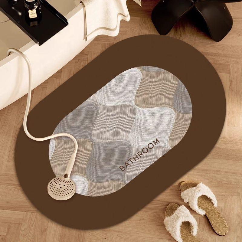 

American Medieval Style Diatom Mud Floor Mat, Bathroom Non-Slip Absorbent Floor Mat, Bathroom Dirt-Resistant And Wear-Resistant Cutting Foot Mat 40 * 60cm (diatom mud)