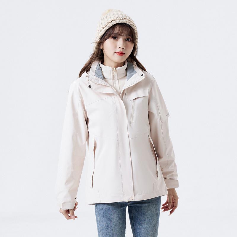 Latest Outdoor Use Jacket Mens Two-piece Kit Womens Thickened Liner Wind Resistant Water Repellent Ski Suit