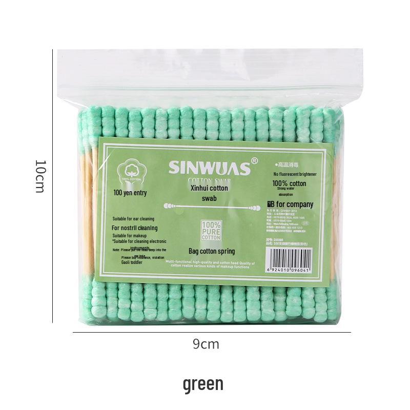 Dual-Tip Disposable Cotton Swabs for Ear Cleaning, Makeup Removal, and Hygiene