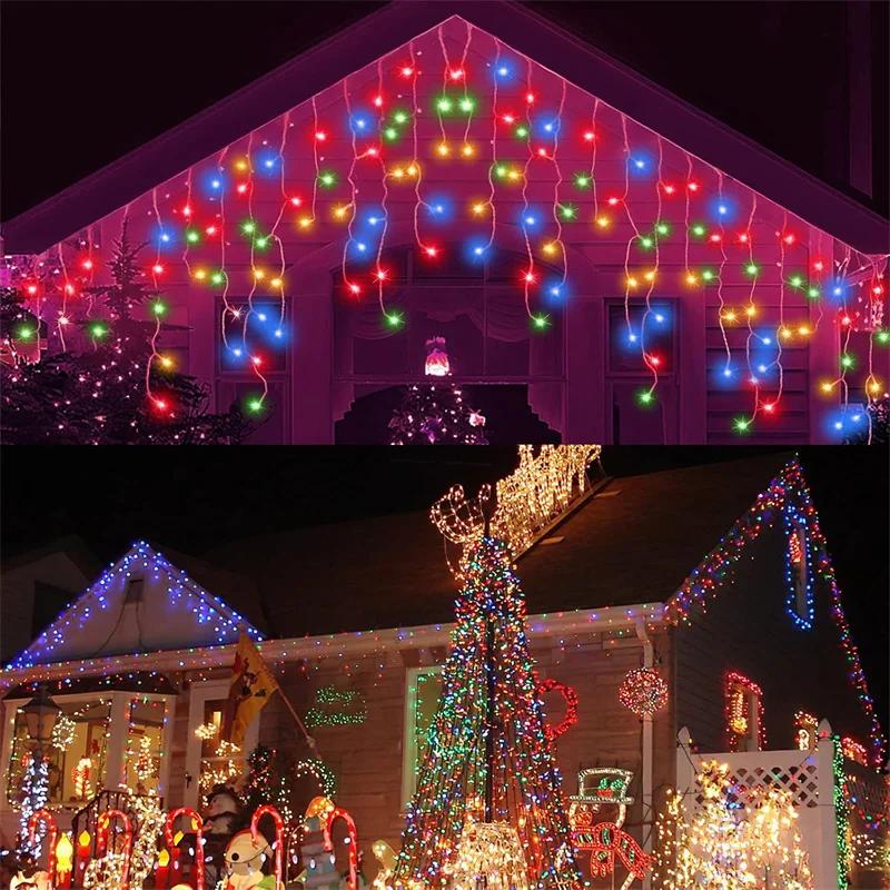 3.5/7M Outdoor Solar LED String Lights Garden and Patio Starry Icicle Lights for Holiday Christmas Party Wedding Decor