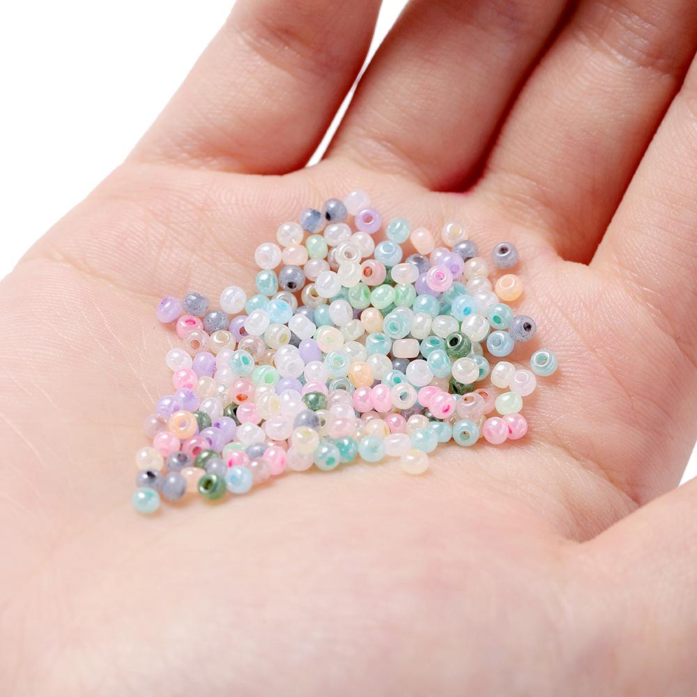 500/800Pcs/Lot 2/3mm Candy Color Glass Seed Beads Cute Bulk Small Bead Bracelet Handicraft for DIY Jewelry Making Accessories