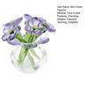 Cute Mini Faux Crystal Flower Figurine Hand Blown Glass Bouquet Collectible Small Flower Vase Ornament with Bee/Bird for Home Office Tabletop Decor