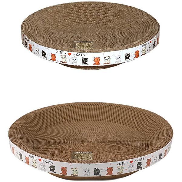 Round Scratching Board Toy Funny Claw Grinder Corrugated Paper Kitten Bed Wear-Resistant Scratcher Nest for Cats Scratcher Cardboard House Large