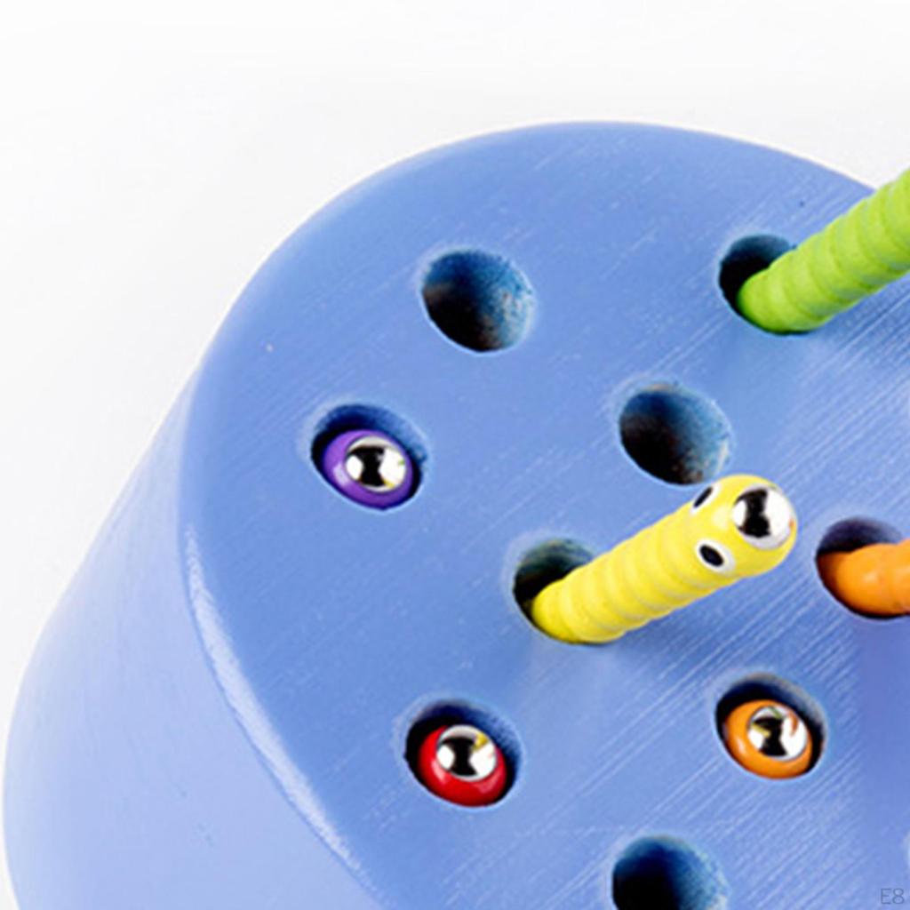 Magnetic Worm Catch Game Fine Motor Skills Color Cognitive