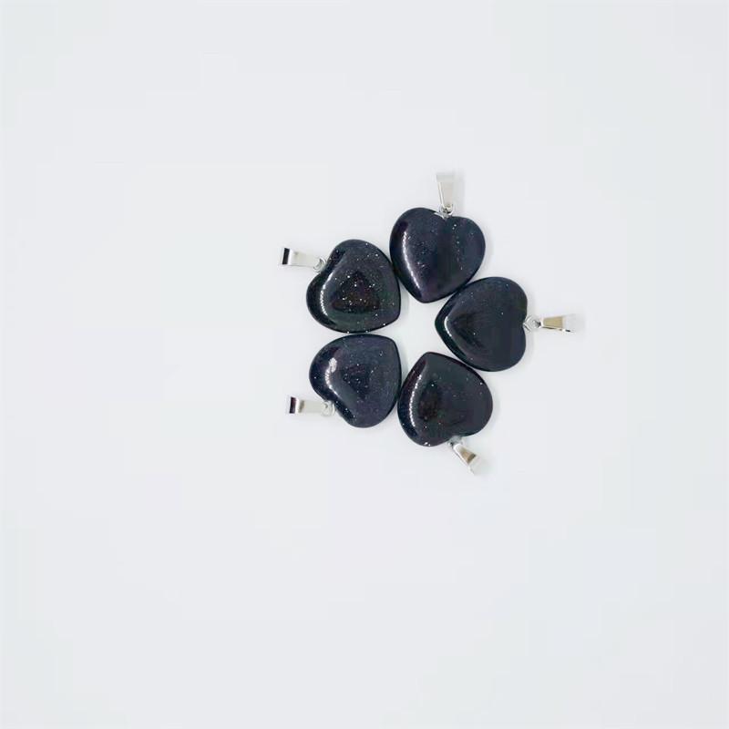 Heart-Shaped Natural Agate Pendant Necklace - 20mm Crystal Stone