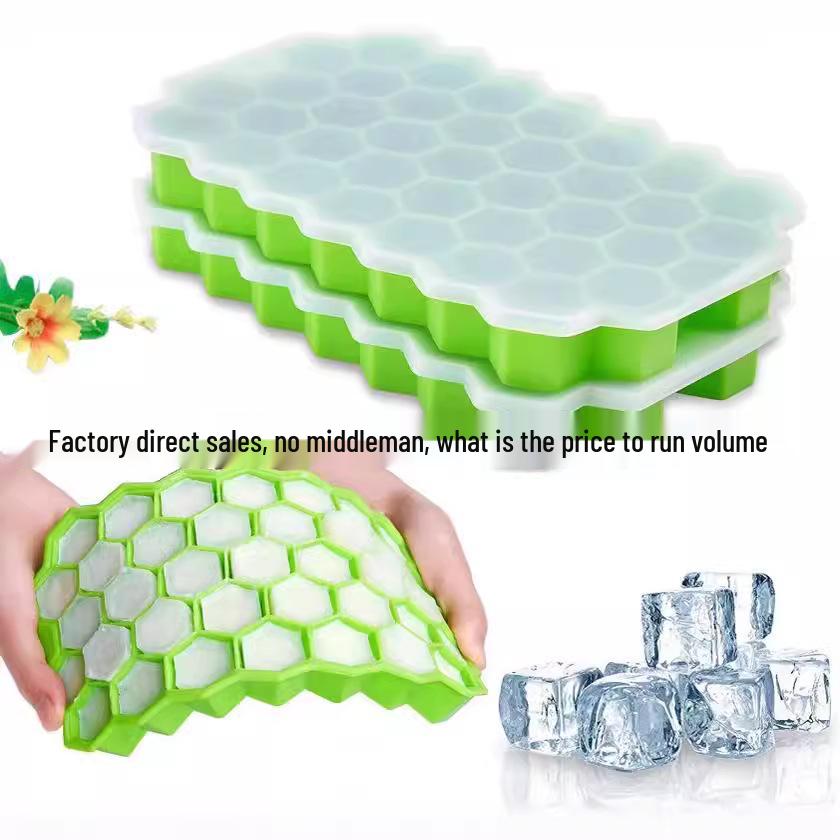 Summer Essential 37-Grid Diamond Ice Cube Tray - Easy Release, Food-Grade Silicone