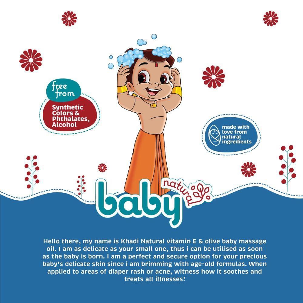 KHADI NATURAL Baby Care Hair Shampoo with Rice and Triphala 200 Ml Gentle Nourishing Cleanser for Babies