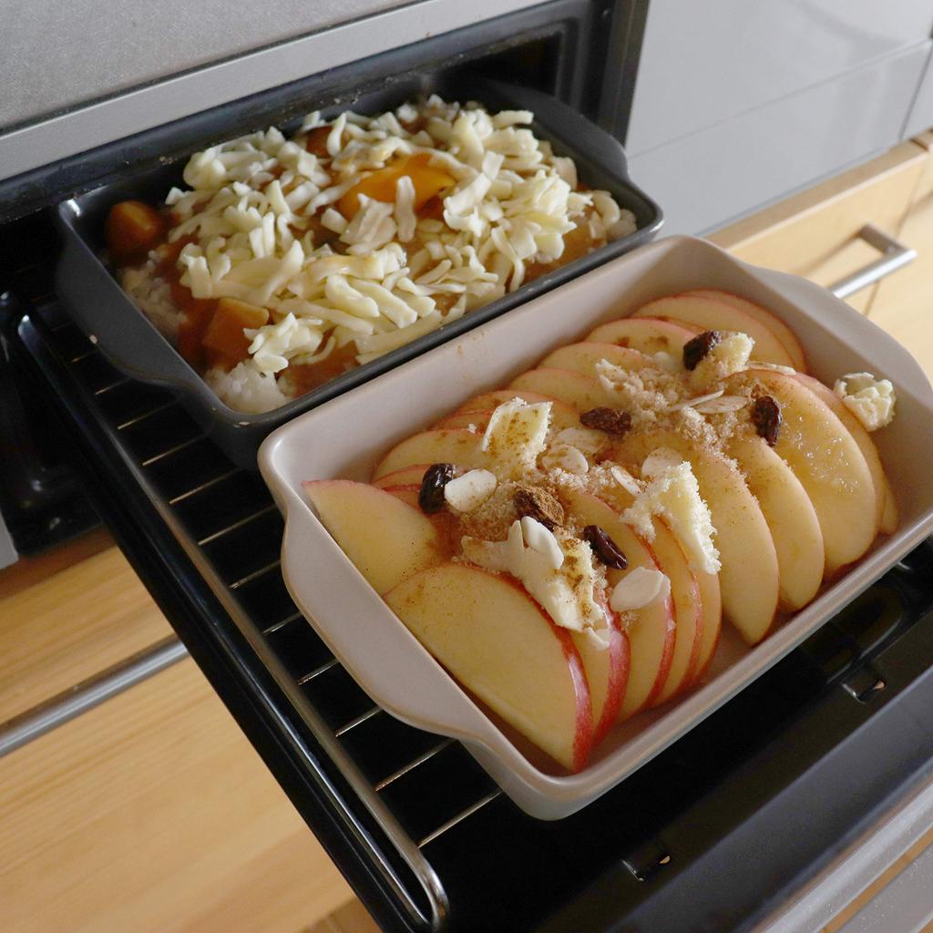 LOLO Thechef Bake Dish Bake Pan Porcelain Made In Japan Heat Resistant Direct Flame Flat Dark Gray (S + Lid)