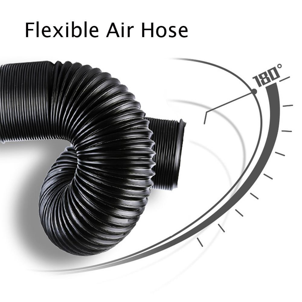 76mm Car Air Intake Cold Pipe Flexible Ducting Feed Hose Induction Kit Black 1M
