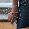 Braccialetto d'Argento Thailandese da Donna Vintage Geometrico Cuore Amore Fortunato Punk Gioielli 2023 Nuovo