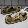 Men's Retro Lightweight Breathable Roman Sandals, Anti Slip Beach Oversized Sandals