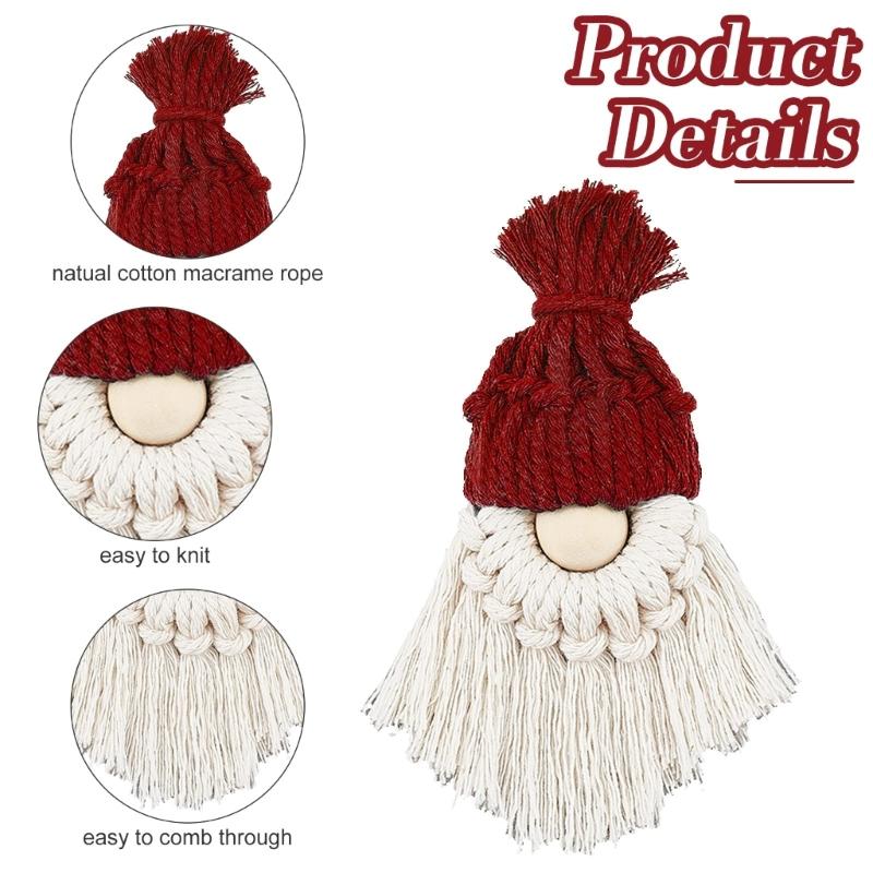 Weihnachtsmann DIY-Kits mit Anleitung, DIY Makramee Weihnachtsdekorationen
