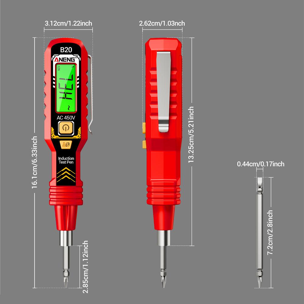 B20 Non-contact Voltage Detector Electrical Pen Ac Voltage Tester Digital Display Smart Breakpoint Finder Ac 30-1000v 11-450v