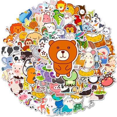 100 Cute Small Animal Stickers Cartoon Diy Waterproof Small Animal Doodle Stickers Notebook Decoration Stickers