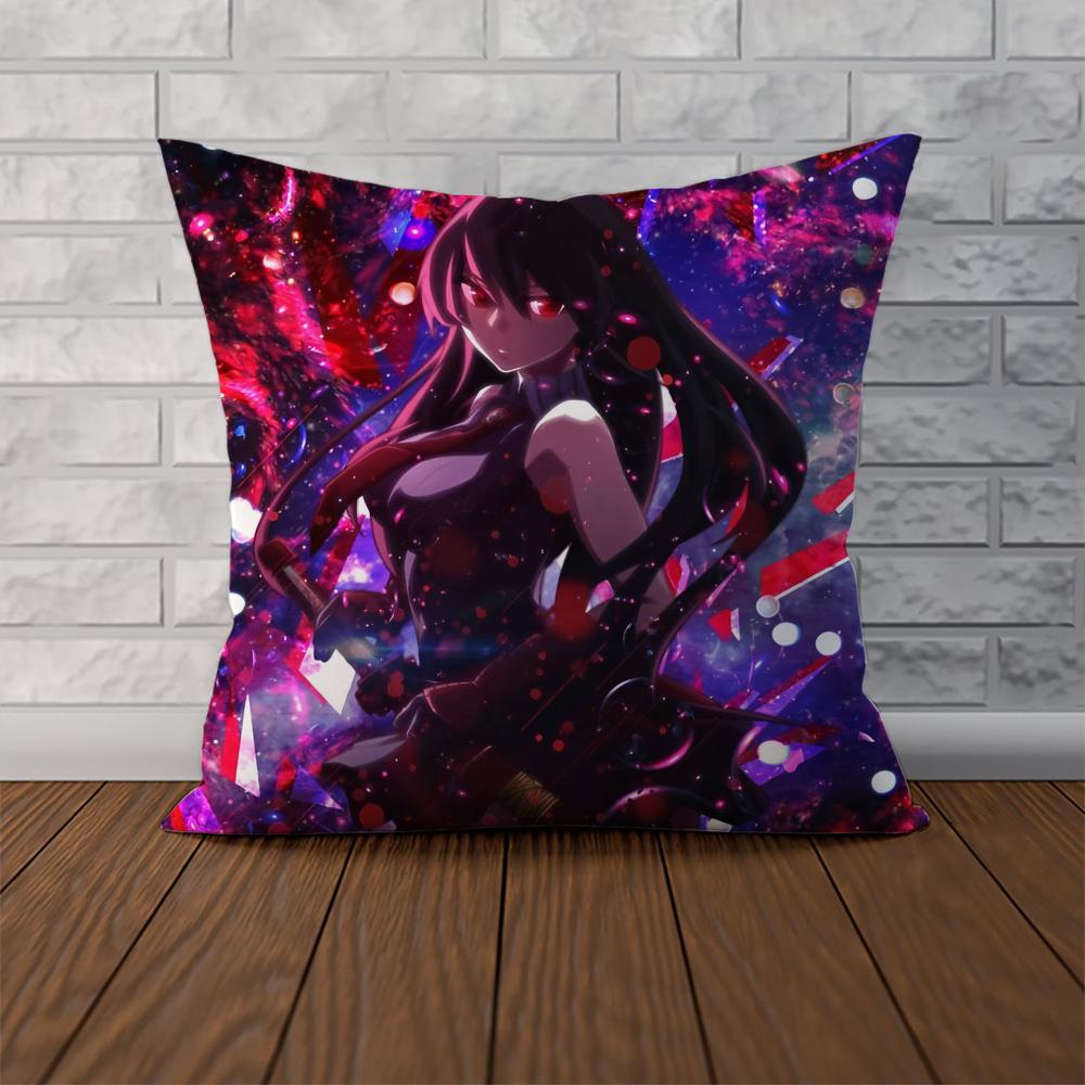 Anime AAkame Ga Kill Pillow Case For Car Sofa Decorative Home Doublesided Print Plush Square Throw Pillow Cushion Cover