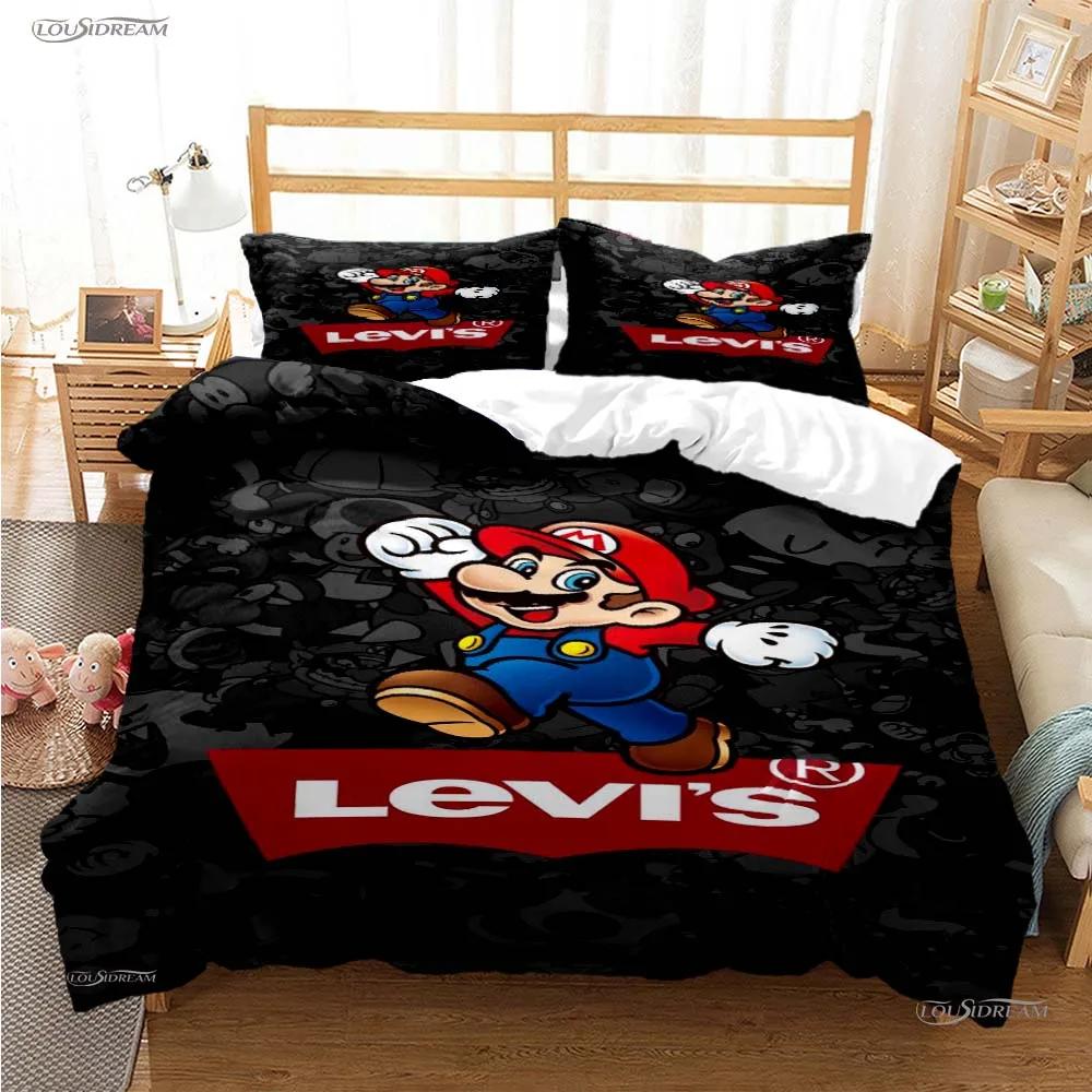 Mario Cartoon Game Cute All Season Duvet Cover Comforter Bedding Sets Soft Quilt Cover And Pillowcases Single/Double/Queen/King