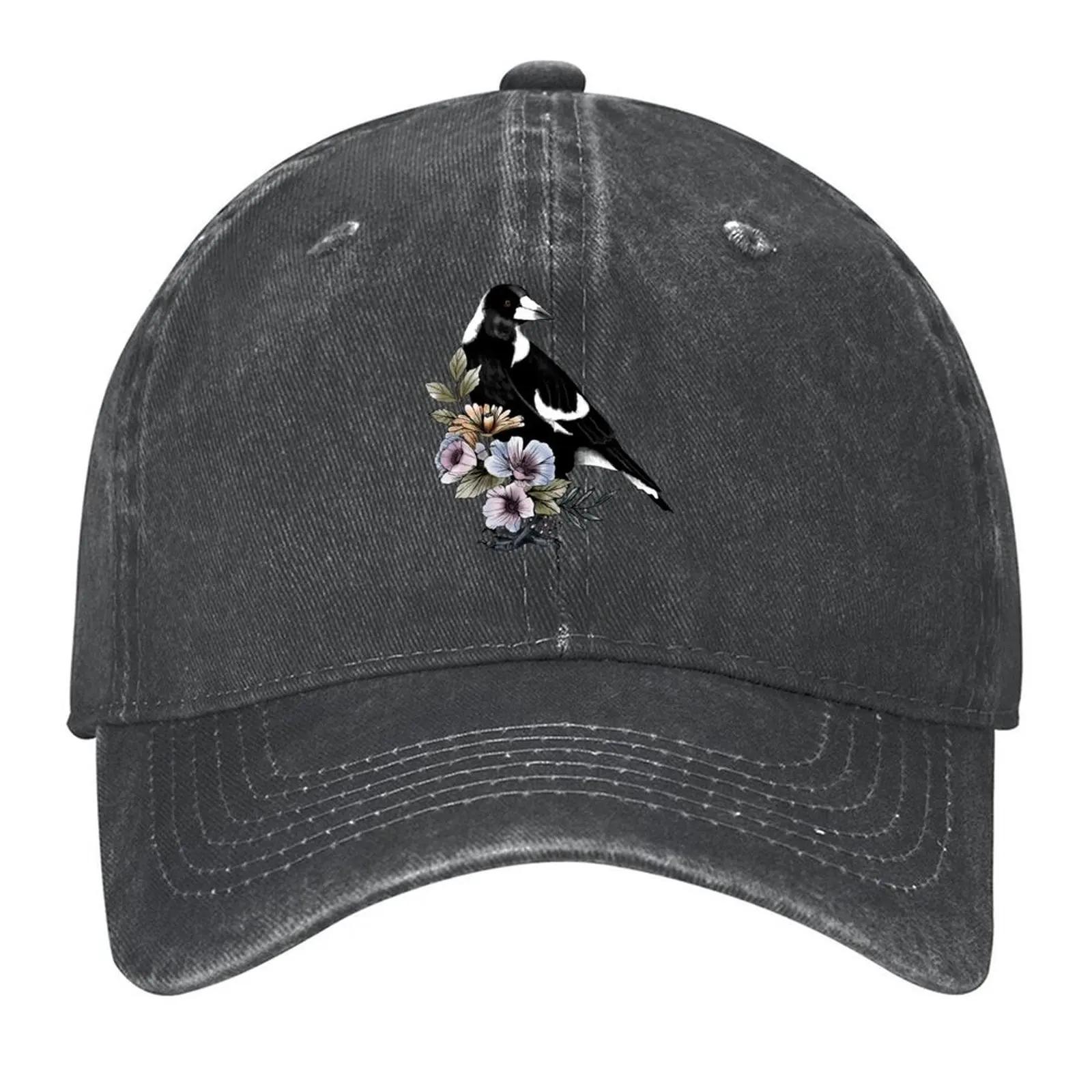 Magpie Australian wild bird black and white Baseball Cap fashionable Anime Hat western Hat Visor For Women 2025 Men s промывают черный