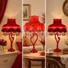E27 Screw Fitting Lampshade Beaded with Dangling Bead Ornaments Ornate for Bedroom,