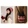 Wind-Resistant Pullover Bonnets With Strap Earmuffs Pile Cap Fashion Jacquard Knitting Hat