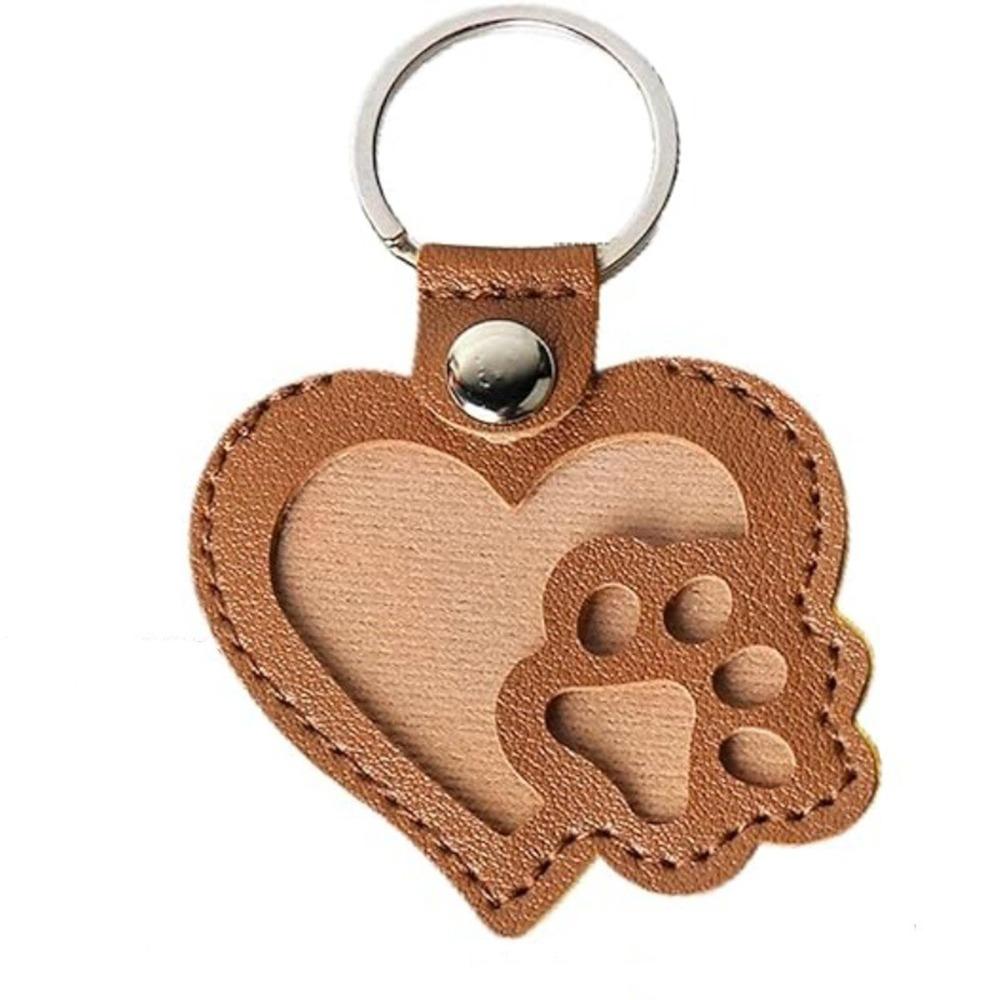 PU Leather Pet Hair Key Chain Portable Memorial Key Chain Pet Hair Storage Bag  Pet Loss Memorial