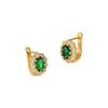 New European and American Fashion Gold Ear Buckle Women's Zircon Emerald Earrings and Jewelry