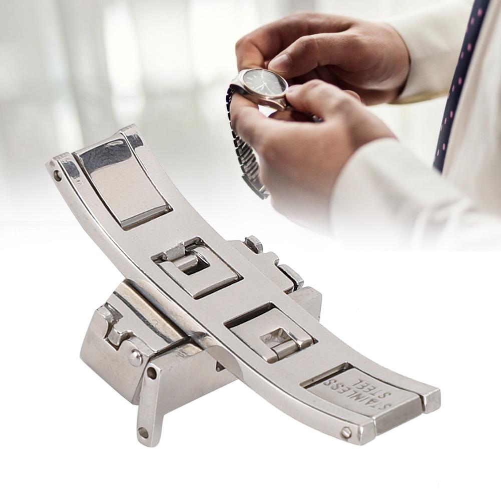 Stainless Steel Wear Resistant Watchband Buckle Watch Strap Clasp Replacement Accessory(14MM )
