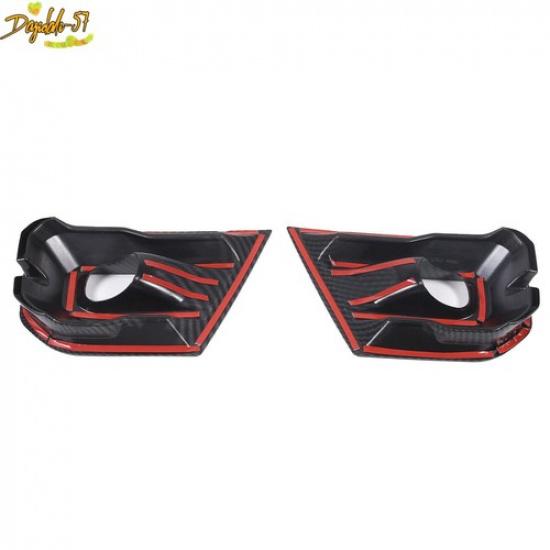 Strip Trim 2* Exterior Fog Light Lamp ABS Carbon Fiber For Ford Ranger -2024