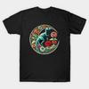 Men Black Print T-shirt Dinosaur No-Cut Transfer Paper Print Cotton Tshirt