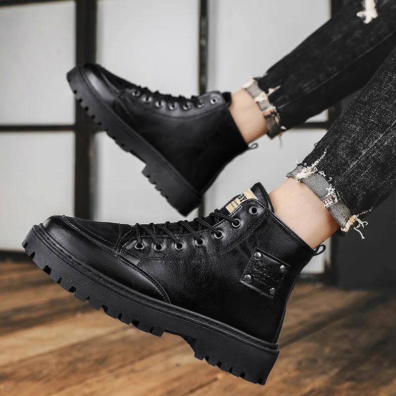 Gothic Men's Boots for Winter Mens Shoes On Offer With Free Shipping Shose Man Safety Boots Military Tactical Working Sneakers