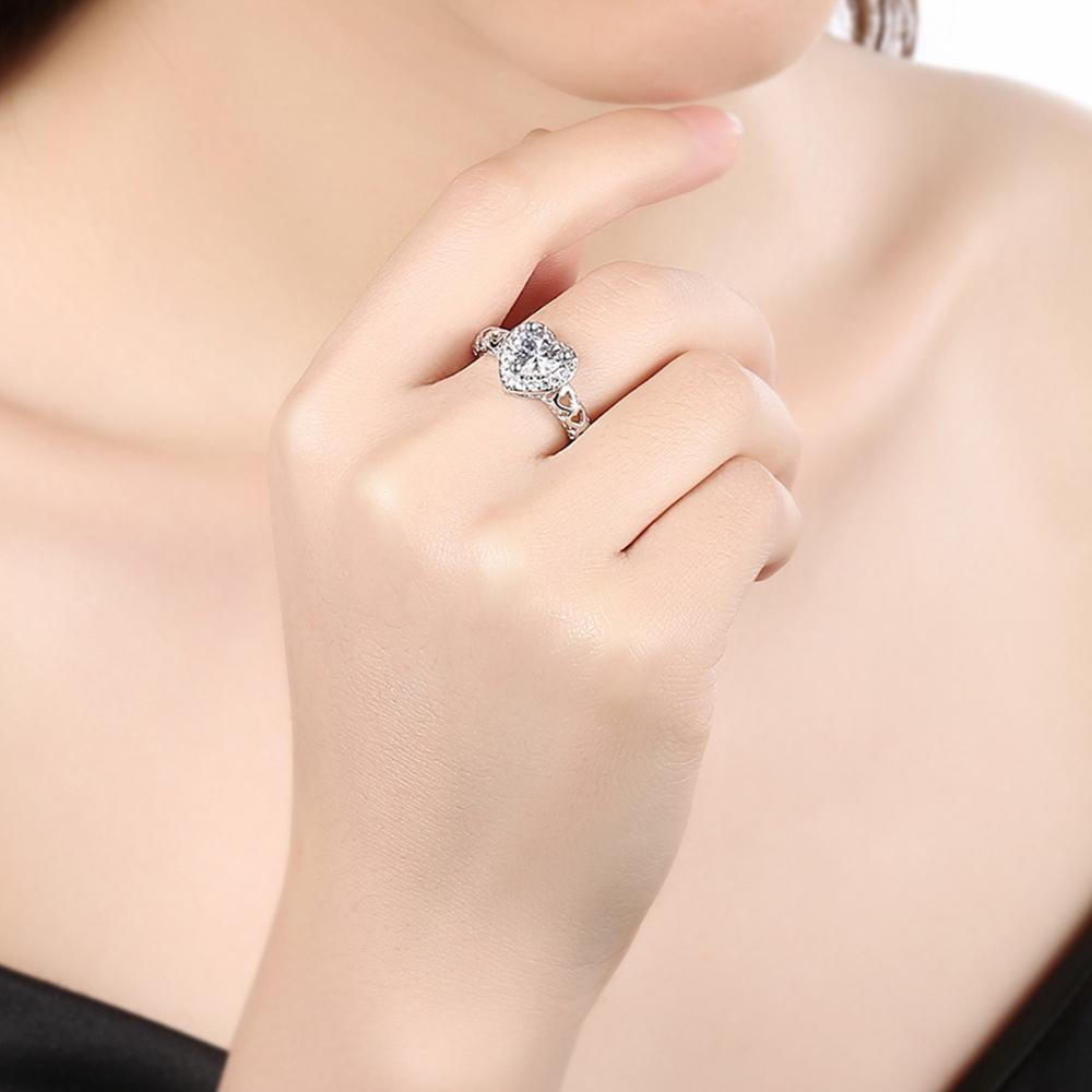 

Buyee 925 Sterling Silver Wedding Ring Light White Zircon Heart Ring Finger for Woman Girl Fashion Party Fine Jewelry Circle 8
