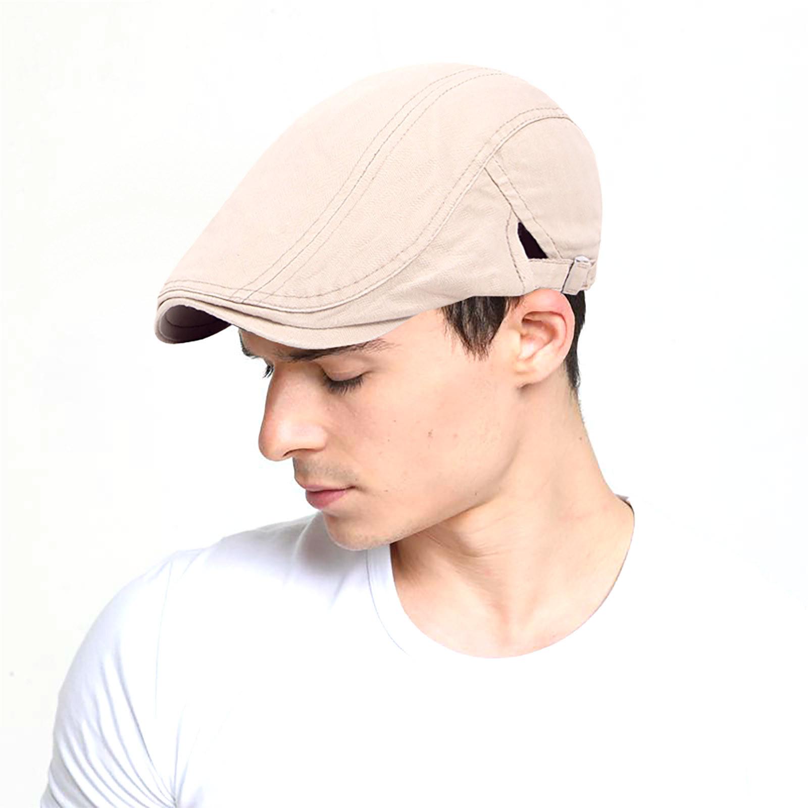 

Мужская повседневная кепка для гольфа, вождение, плоский берет, шапка для водителя, уличный берет, охотничья кепка One Size бежевый