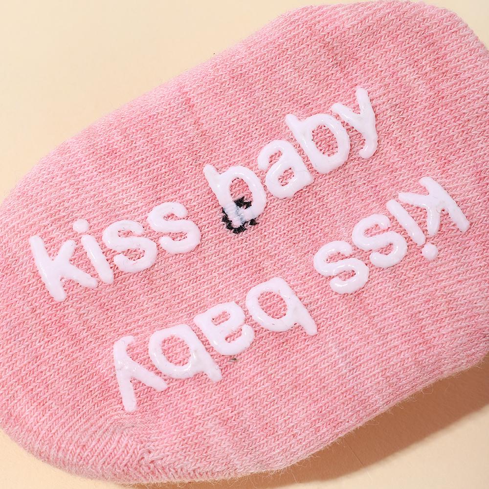 1 pair of baby's socks floral sweet Anti slip letter socks cute cartoon breathable socks for 0-1Y newborn babe girl accessories