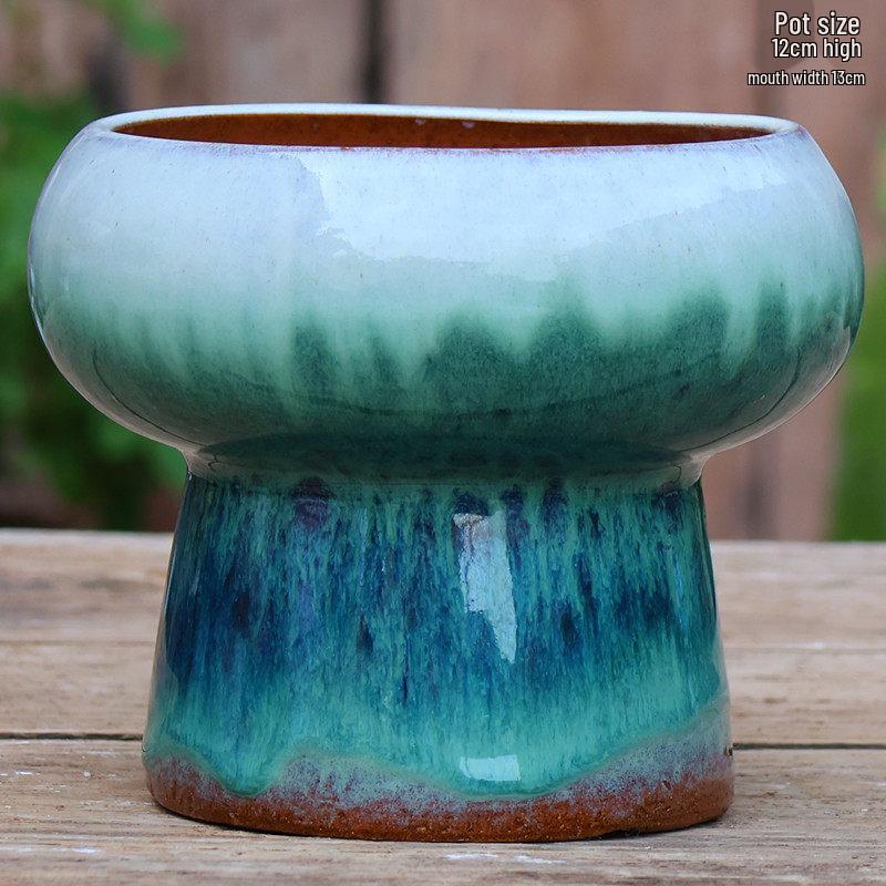 Large Handmade Coarse Ceramic Pot for Succulents and Greenery