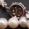 Used V342 Genuine Pearl 6.7mm Pearl SILVER Engraved Necklace Design Silver June Birthstone