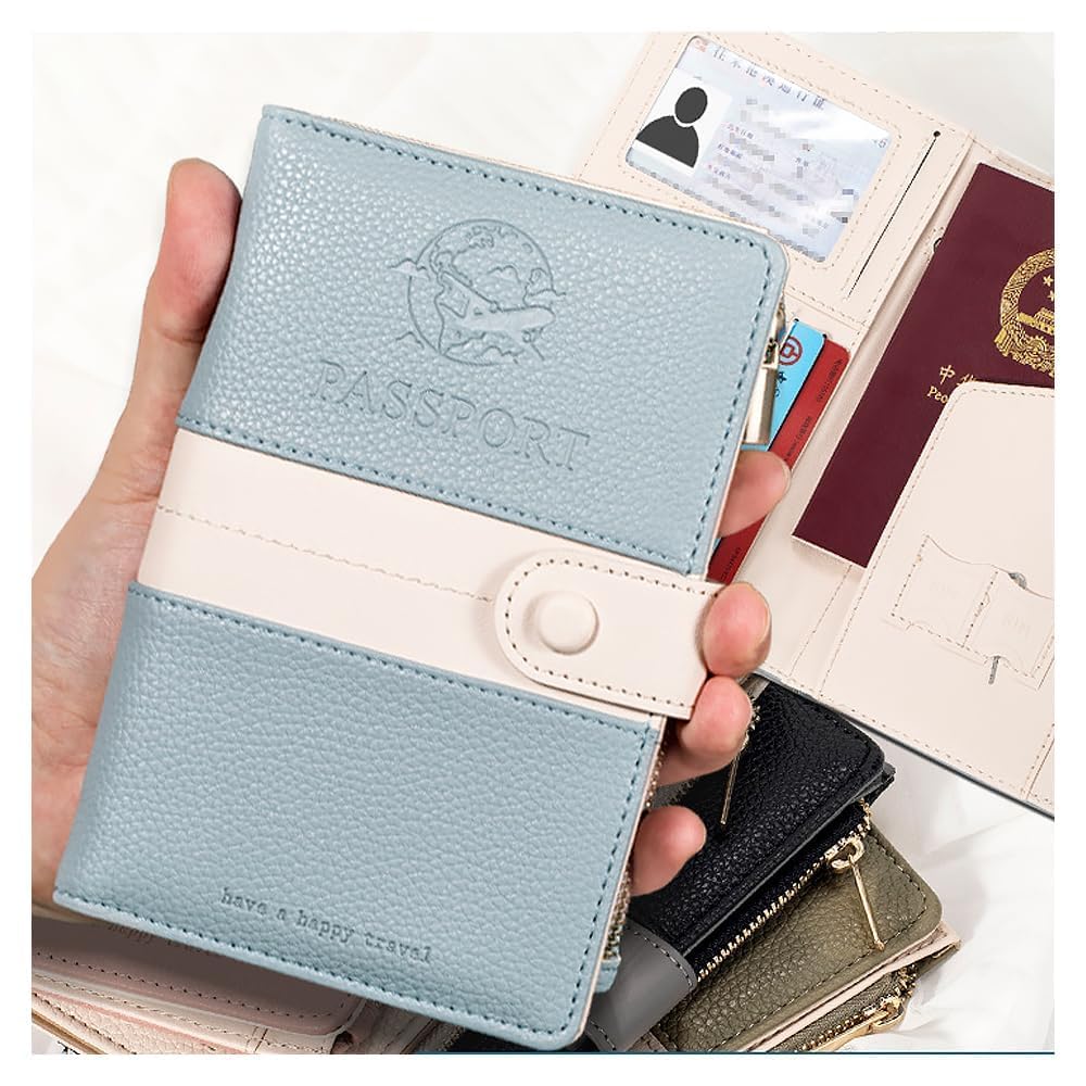 Passport PU Electromagnetic Wave Multifunctional Storage for Airline Tickets [Cirsaeur] Case, Anti-Skimming, Leather, Shielding, Pockets, Lightweight,