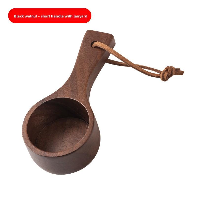 Wooden coffee spoon,long and short handle coffee bean spoon, measuring spoon, coffee powder seasoning wooden spoon, teaspoon short