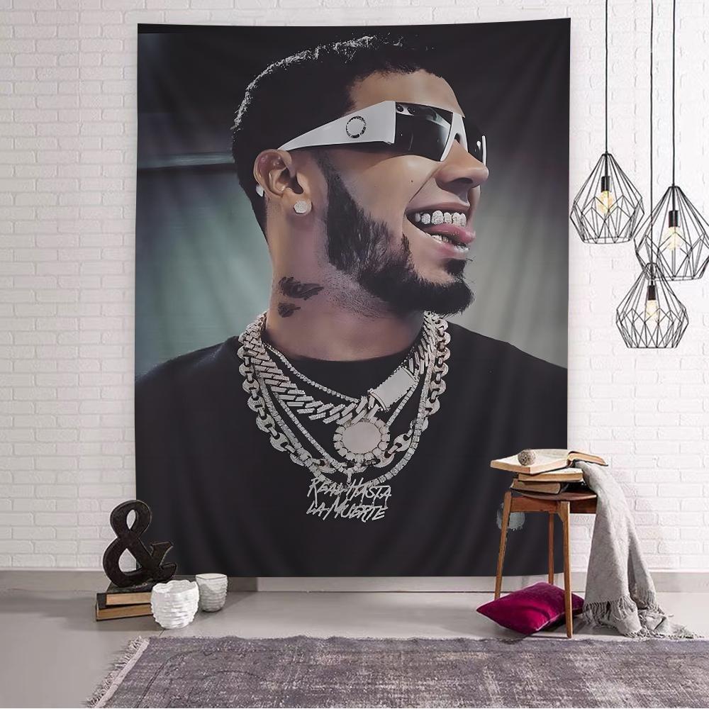 Hip Hop Rapper Anuel AA Beach Towel Colorful Bath Towels for Girl Microfiber Quick Dry Custom Sand Free Beach Yoga Spa Gym Pool 74x94cm(29x37in)