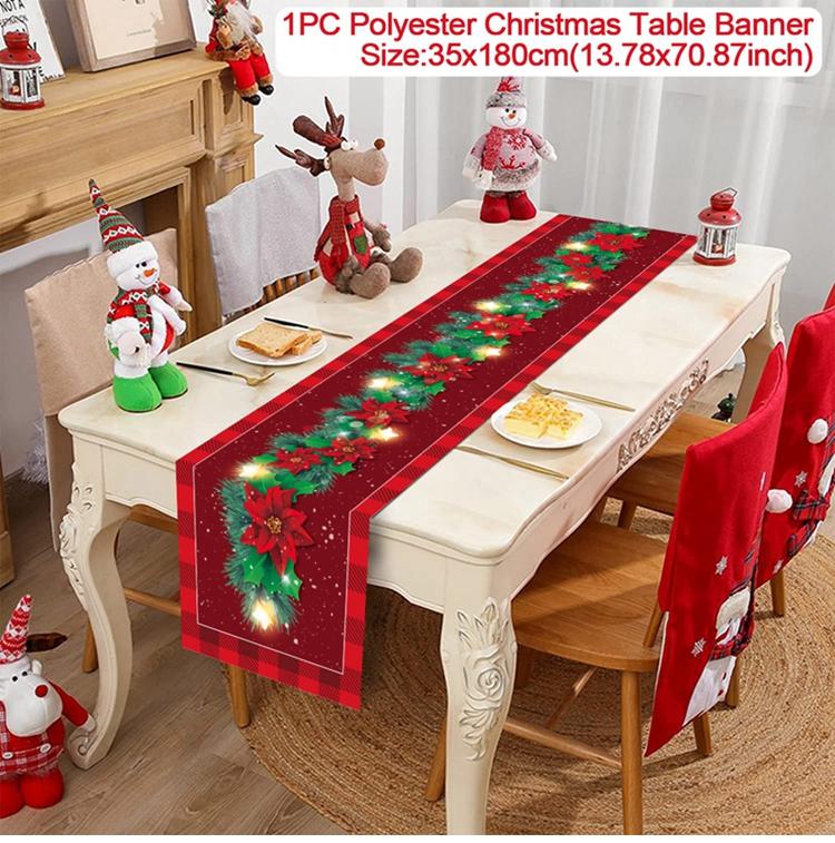 Christmas Table Runner Merry Christmas Decorations For Home 2025 Tablecloth Navidad Noel Kerst Xmas Gifts New Year 2026 Natal